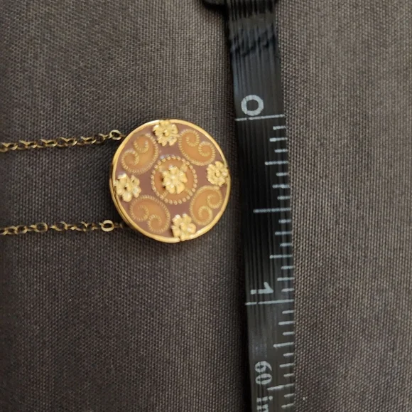 Vintage Van Dell 12K Gold Filled Enamel Floral Necklace - Picture 7 of 10